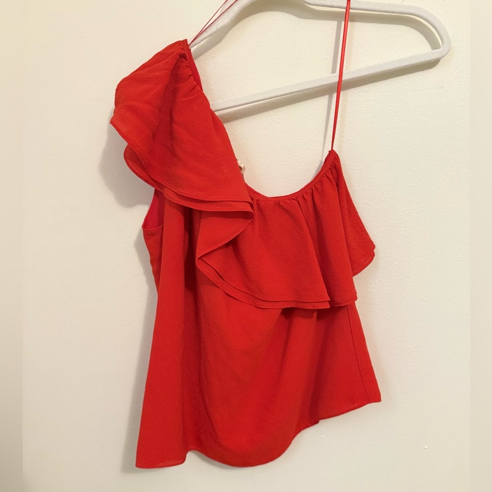 Rebecca Taylor One Shoulder Red Blouses Size 2